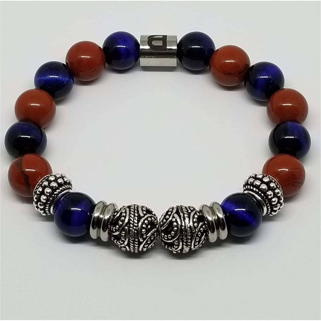 Blue and Orange 12mm Bracelet