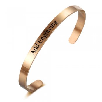 Stainless Steel Rose Gold Engraved Bracelet