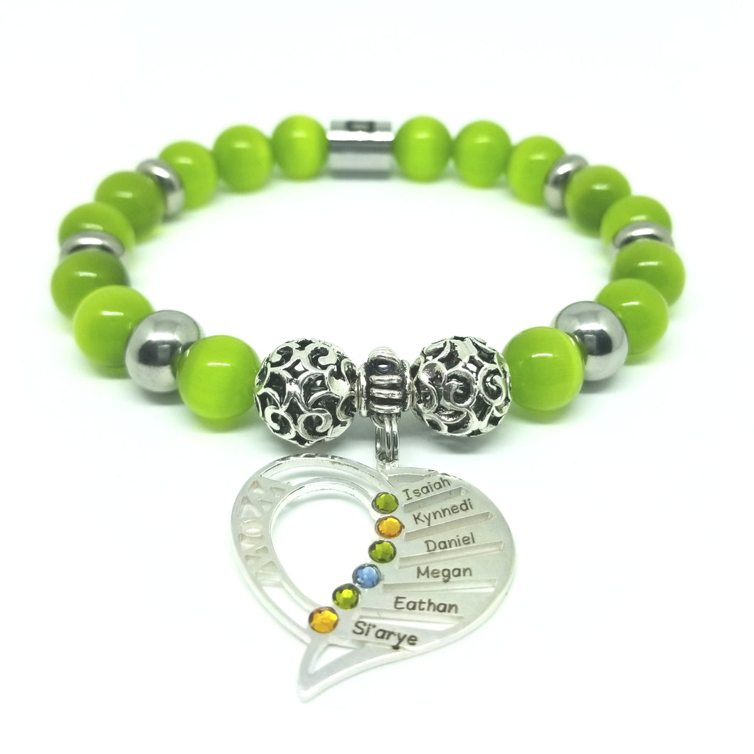 Mothers Name & Birthstone Bracelet