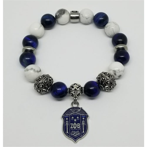 Zeta Phi Beta Blue White Bracelet