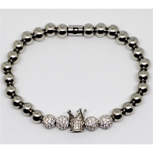 Single Crown Silver Bracelet