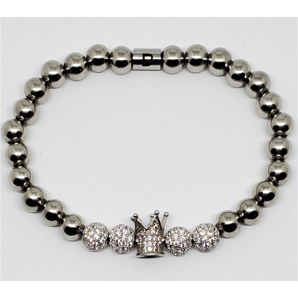 Single Crown Silver Bracelet