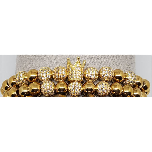 Gold and Clear Crystal Crown Stackable