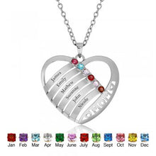 Personalized Six Name Birthstones Necklace