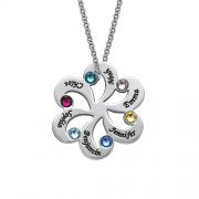 Personalized Six Name Birthstones Necklace