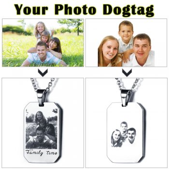 Stainless Steel Photo Engraved Necklace