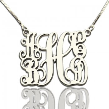 925 Sterling Silver 5 Letter Monogram Necklace