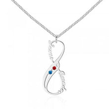 Personalized 925 Sterling Silver Two Birthstones Necklace