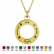 Four Name Birthstones Necklace