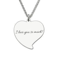 925 Engraved Heart Photo Necklace