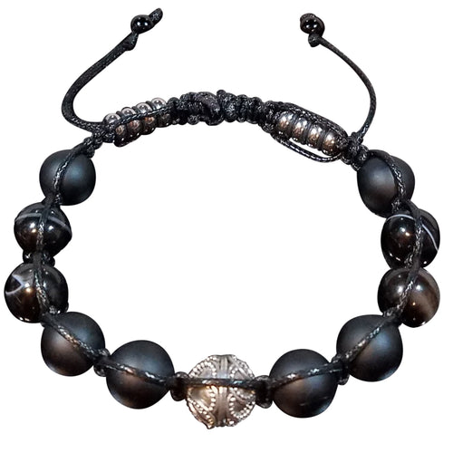 Black and Silver Shamballa Bracelet