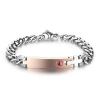 Titanium Engraved Bracelet with Birthstone