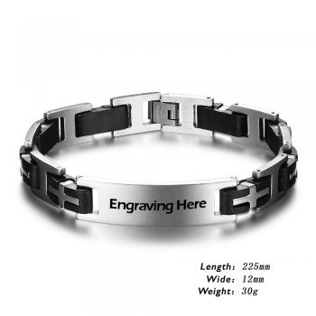 Stainless Steel Engraved Bracelet