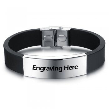 Stainless Steel Engraved Bracelet