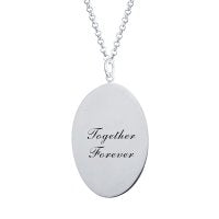 925 Sterling Silver Engraved Photo Necklace
