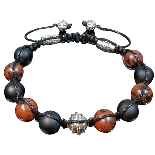 Black and Mahogany Shamballa Bracelet