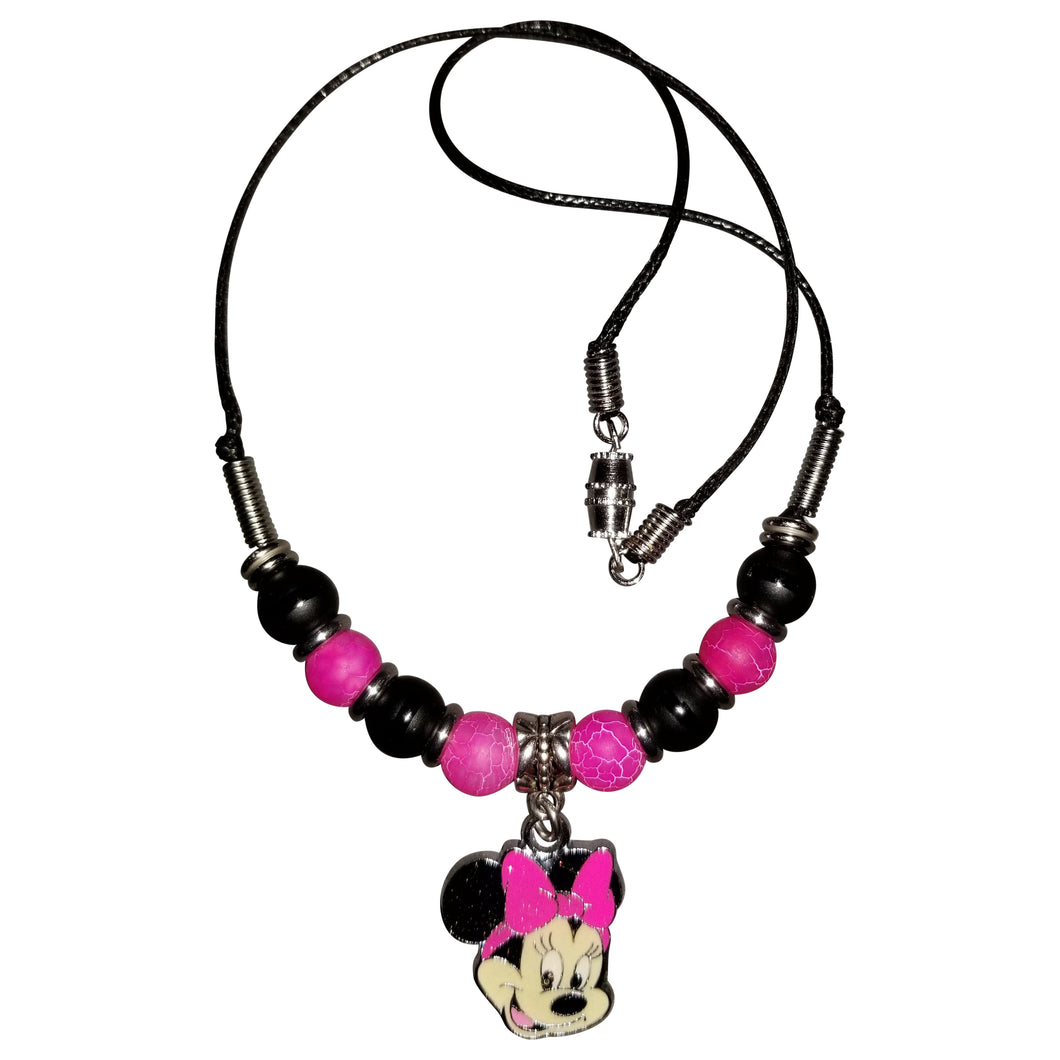 Children's Glittered Mini Mouse Necklace.