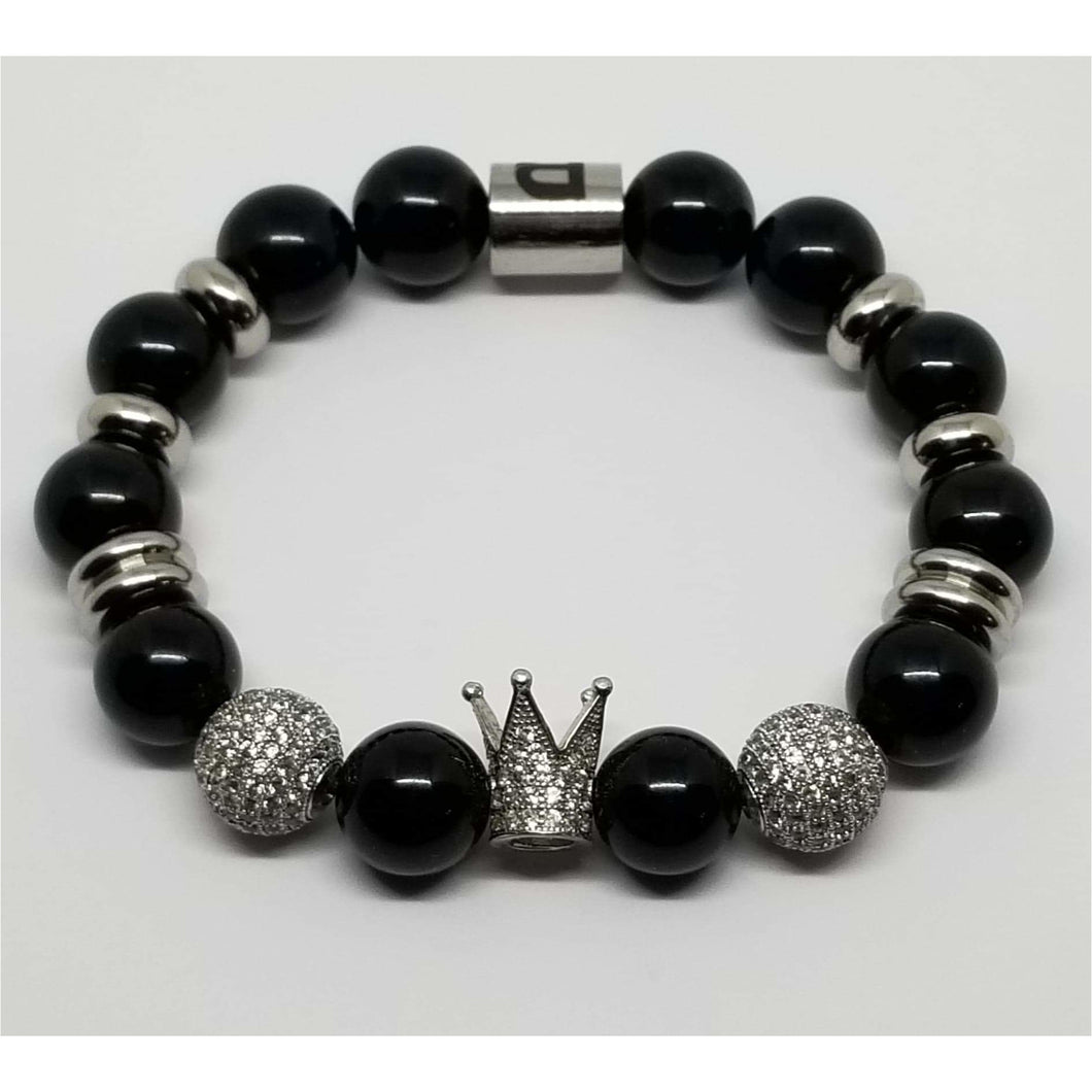 Black/Silver Crown Bracelet